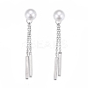 304 Stainless Steel Chain Tassel Earrings EJEW-I248-26-2