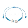 Synthetic Turquoise & Glass Seed Beads & Shell Braided Bead Bracelets BJEW-MZ00331-4