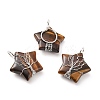 Natural Tiger Eye Pendants G-D458-04P-03-RS-1