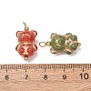 Baking Paint & Golden Metal Enlaced Glass Pendants GL-CBA010C-11G-3