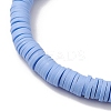 5Pcs 5 Colors Handmade Polymer Clay Disc Beaded Stretch Bracelets BJEW-JB10259-01-5