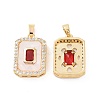Brass Micro Pave Cubic Zirconia Pendants KK-E068-VC462-1