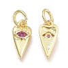 Brass Micro Pave Cubic Zirconia Pendants KK-P187-15F-G-2
