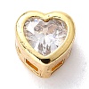 Brass inlaid Cubic Zirconia Slide Charms LS-ZIRC-F125-01B-G-1