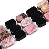 Natural Obsidian & Rhodonite Beads Strands G-N358-02A-04-2