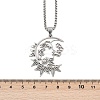 Gothic 201 Stainless Steel Hollow Moon Woman Pendant Necklaces NJEW-K283-04P-3