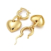 Rack Plating Heart Brass Hoop Earrings EJEW-C116-06G-2