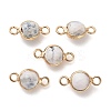 Natural Dyed Natural White Jade Faceted Round Links Connector Charms G-G175-01G-03-1