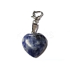 Natural Blue Spot Jasper Pendant Decorations PALLOY-PH01402-10-1