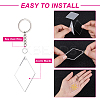 DIY Rhombus with Angle Acrylic Blank Pendant Keychain Making Kits DIY-BC0001-63B-5