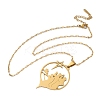 201 Stainless Steel Hollow Star with Prayer Pendant Necklaces for Ramadan & Eid Mubarak NJEW-D318-04G-4