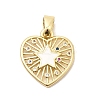 Brass Pave Clear Cubic Zirconia Pendants KK-G554-06G-02-1