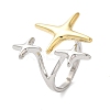 Star Brass Open Cuff Rings for Women RJEW-B062-14GP-1