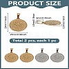 2Pcs 2 Colors 304 Stainless Steel Pendants STAS-LP0003-92A-2