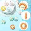 10Pcs Sunflower Opaque Resin Pendants RESI-YW0005-09-2