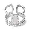 Non-Tarnish 304 Stainless Steel Open Cuff Ring Components X-STAS-Q308-06P-2