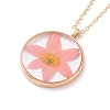 Dry Pressed Real Flower Resin Pendant Necklace LS-NJEW-G088-01KCG-06-1