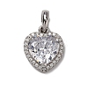 925 Sterling Silver Pave Clear Cubic Zirconia Pendants STER-F063-01B-01-1