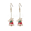 Christmas Bell Alloy Enamel Pendant Necklace & Dangle Earrings Sets SJEW-JS01344-6