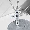 Gothic Style Cross 304 Stainless Steel Black Enamel Pendant Byzantine Chain Necklaces for Men FS-WG287BB-01-2