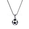 Football 201 Stainless Steel Black Enamel Pendant Box Chain Necklaces for Men FS-WGF314D-02-2