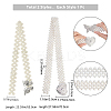 2Pcs 2 Style ABS Plastic Pearl Braided Stretch Chain Belts with Alloy Oval Clasp AJEW-CP0001-66-2