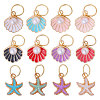 12Pcs Marine Organism Theme Allly Enamel Shoes Charms PALLOY-CA00013-1
