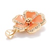 Real 18K Gold Plated Brass Micro Pave Clear Cubic Zirconia Beads Pendants ZIRC-M114-32G-4