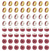 120Pcs 4 Styles Flat Round Iron Rhinestone Spacer Beads FIND-TA0005-68-2