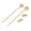 Brass Lapel Pin Base Settings KK-WH0045-025A-M-2