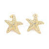 Brass Clear Cubic Zirconia Stud Earrings EJEW-Q017-05A-G-4