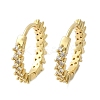 Brass Micro Pave Clear Cubic Zirconia Huggie Hoop Earrings LS-EJEW-L231-44G-2