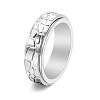 Textured Stainless Steel Rotating Finger Ring PW-WG29121-06-1