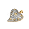 Brass Micro Pave Clear Cubic Zirconia Pendants KK-S528-20G-B-2