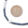 Dyed Natural Malaysia Jade Faceted Rondelle & Round Imitation Pearl & Brass Cross Beaded Necklaces NJEW-JN05835-3
