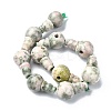 Natural Green Line Jasper 3-Hole Guru Bead Strands G-K149-41-2