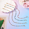4Pcs 4 Colors Brass Enamel Curb Chain Bracelet Making AJEW-TA00032-4