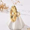 Oval 304 Stainless Steel Open Cuff Ring RJEW-R014-01G-1