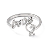 Brass Open Cuff Rings for Women RJEW-A028-01P-2