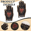 2Pcs Felt & Glass Rhinestone & Plastic Pearl Sew on Appliques PATC-MA0001-21-6
