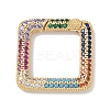 Rack Plating Brass Micro Pave Cubic Zirconia Twister Clasps KK-NH0002-08G-02-1