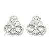 Brass Micro Pave Cubic Zirconia Stud Earring Findings KK-Z094-09P-2