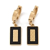 PVD Vacuum Plating 201 Stainless Steel Enamel Rectangle Hoop Earrings EJEW-I309-49G-1