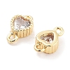 Brass Pave Clear Cubic Zirconia Connector Charms KK-P271-35G-2