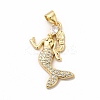 Rack Plating Brass Cubic Zirconia Pendants KK-G456-16G-2
