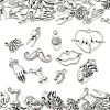100Pcs 10 Styles Tibetan Style Alloy Charms TIBEP-CJ0002-51-3