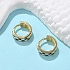 Tartan Pattern Enamel Chunky Hinged Huggie Hoop Earrings for Women EJEW-P196-22G-01-3