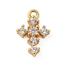 Brass Micro Pave Clear Cubic Zirconia Charms KK-V016-22D-G-1
