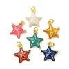Brass Enamel Pendants KK-U044-14G-1