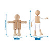 Unfinished Blank Wooden Robot Toys AJEW-TA0001-03-8